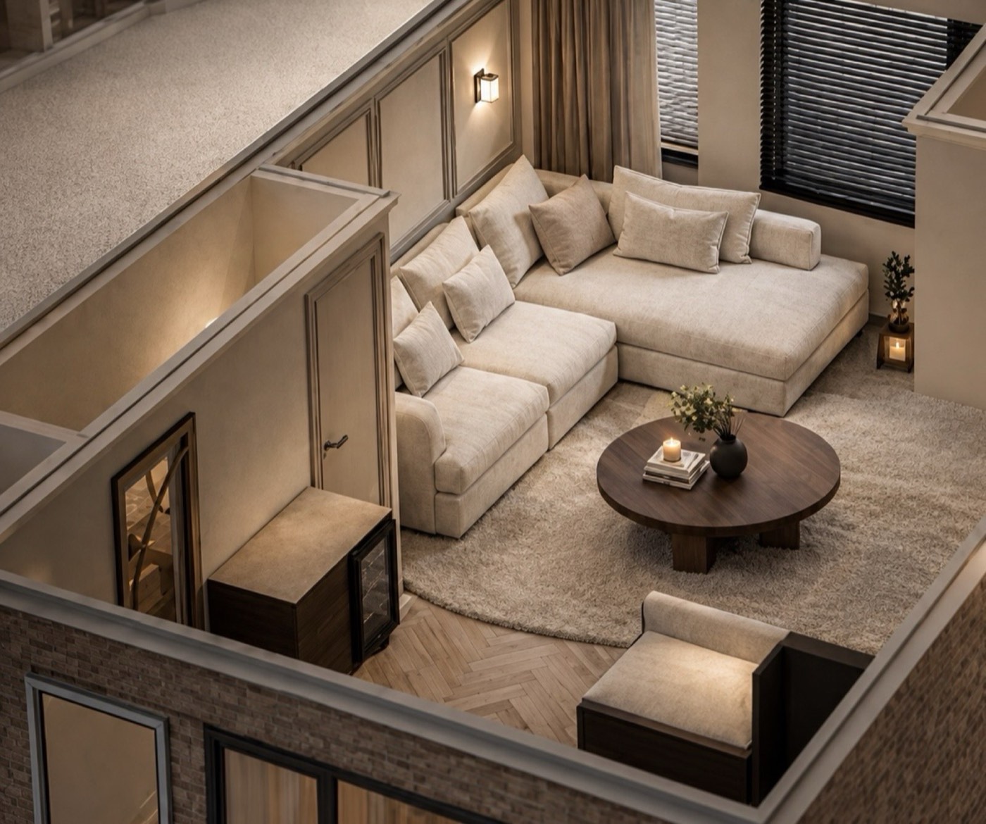 Fotorealistische 3D-render van een woonkamer, Woonhuis Meteren